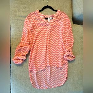 Tacera sheer striped top xl